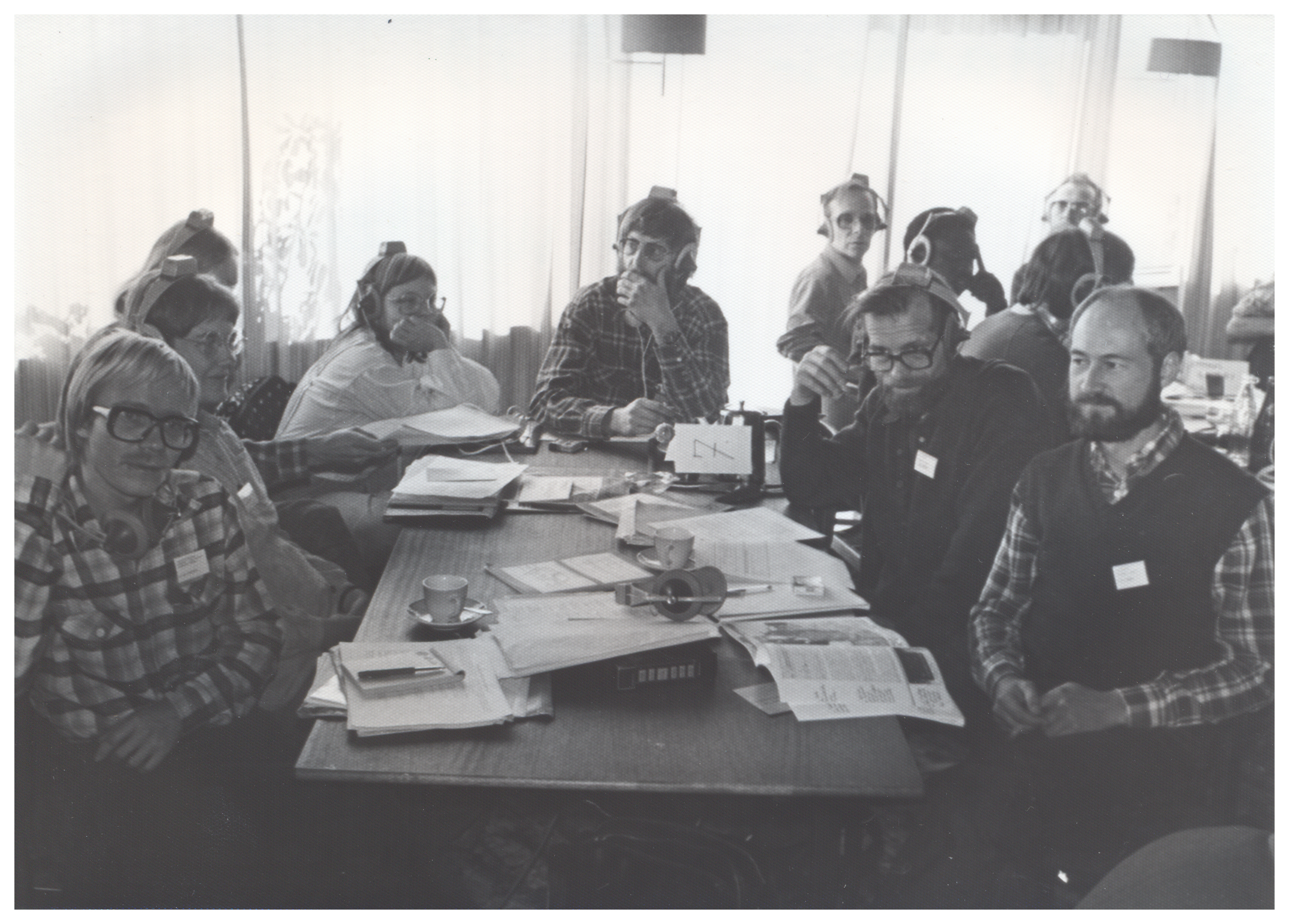 Photographie de membres d'Emmaüs international durant l'assemblée mondiale de 1979.
