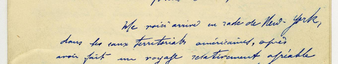 Correspondance de Armand (Philippe), ingénieur chimiste à bord du paquebot France, 1923