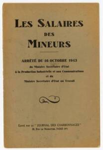 Arrêté du 16 octobre 1943 sur les salaires des mineurs.