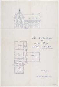 Mines de Marles : plan de l'avant-projet d'École ménagère dans la cité d'Arenberg, 1907.