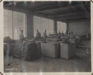 Peignage Branch River Wool Combing à Woonsocket (États-Unis) : photographie des trieurs au travail, 1924.