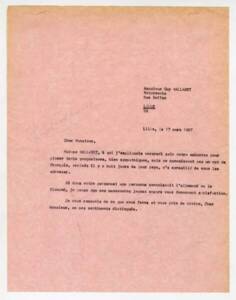 Lettre de l’Association d’aide aux travailleurs migrants de la région lilloise (ADATERéLi) au directeur de l’entreprise textile Wallaert frères (Lille) (1967).