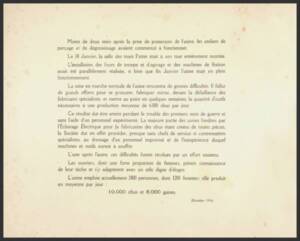 Extrait du texte introductif d’un album de photographies sur une usine d’armement à Suresnes, 1916.  ANMT PI 41 1, Société l’Éclairage électrique