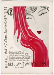Affiche de documentation sur la teinture de la soie, 1936-1937 ANMT 2004 2 6, L&F Delmasure (filature et teinturerie).