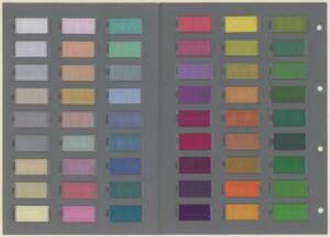 Catalogue d’échantillons de fils (coton), 1955-1959. ANMT 1989 9 339, Le Blan (filature)
