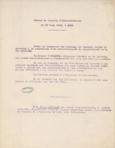 Séance du conseil d’administration à Lens, 28 juin 1920.