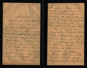 Lettres envoyées par Louis Lemaire les 1er et 7 juin 1898 au sujet d’un projet de déménagement à la campagne au nord de Paris.