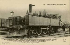 carte postale d'une locomotive équipée d'un chasse-neige