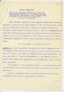 Accord entre la SCB et la Direction du Service de la main d’œuvre à Pointe-Noire (République du Congo), [novembre-décembre 1934].
