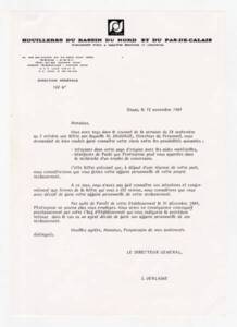 Modèle de lettre à l’attention des mineurs marocains n’ayant pas fait leur choix entre le retour au pays et la reconversion (12 novembre 1987). Une feuille de texte sans couleur et signée par le directeur général J. Verlaine.