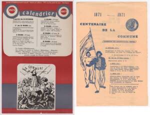 Calendrier des célébrations du centenaire de la Commune de Paris : affiche et livret, 1971.