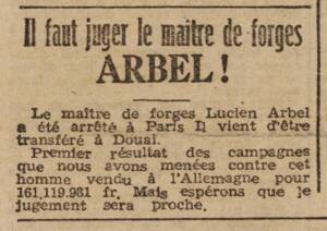 Coupure de presse issue de l’édition du 15 mars 1945 du journal Liberté.