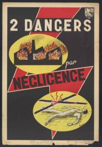 Affiche de prévention contre les incendies, 1959.
