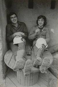 Deux mineurs durant leur pause, 1974.