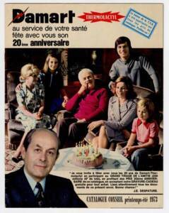 Couverture du magazine de communication interne de l’entreprise Damart où la famille Despature célèbre les 20 ans de l’entreprise, 1973.