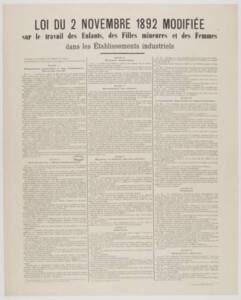 Loi du 2 novembre 1892, affiche.