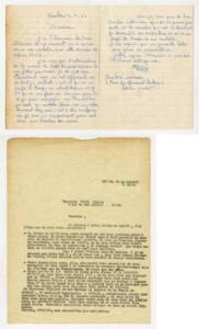 Échange de courrier entre un travailleur d’origine algérienne et l’ADATERéLi. Documents manuscrit et dactylographié, 1962. ANMT 1994 38 4. Fonds de l’association d’aide aux travailleurs migrants de la région lilloise (ADATERéLi).