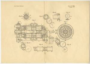 Croquis de la turbine à explosions et à action directe inventée par Jean-Jacques Heilmann, 1911