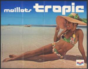 Publicité pour les maillots de bain de la marque Tropic, 1974.
