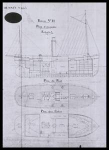 Plan du cordier « Arc en Ciel » lancé à Boulogne-sur-Mer (Pas-de-Calais), 1903.