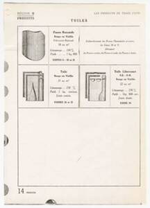 Planche des tuiles fabriqués par le Comptoir tuilier du Nord, extraite du Guide de l’utilisateur, 1952