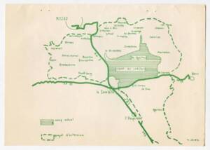 Plan du plateau du Larzac in « La lutte des agriculteurs du Larzac » supplément à Action PSU n°6, 1972.