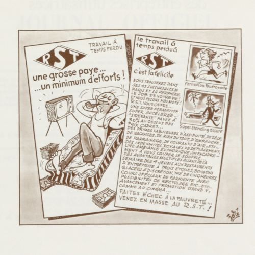 Annonces satiriques présentées dans la brochure "Le NORMATT face aux abus" ANMT 98 AS 478.
