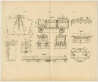 Croquis du brevet déposé par Ochsner pour une voiture pour recueillir et enlever des matières en vrac, 1924