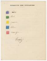 Épreuve des couleurs : Document présent dans le dossier d'Ernest Auguste Victor Tessier, aide ouvrier, 1919.