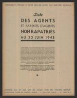 Agents et parents d'agents non rapatriés au 30 juin 1948, Notre Métier n°164: Liste, 1948.