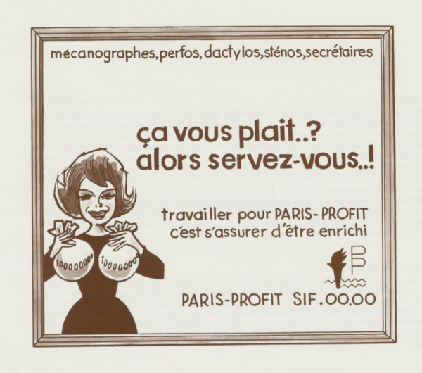 Annonce présentée dans la brochure "Le NORMATT face aux abus", 1972.