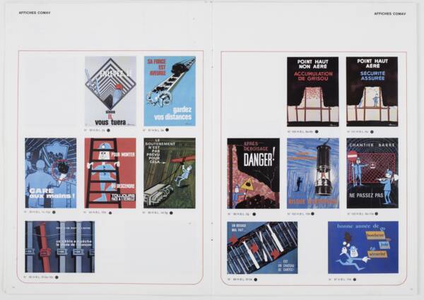 Brochure avec reproduction d'affiches sur la sécurité au travail, s.d.