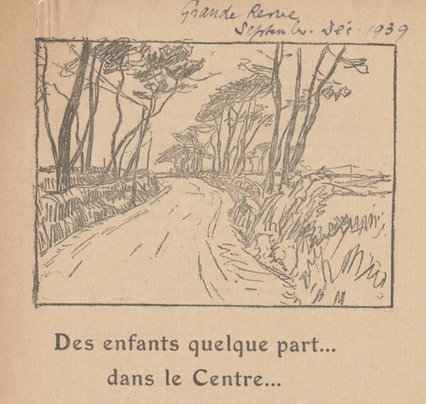 « Des enfants quelque part … dans le Centre … », illustration d'un récit-témoignage publié dans La Grande revue, décembre 1939.