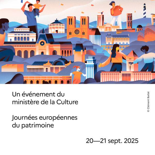 Visuel officiel des Journées européennes du patrimoine, 2025.  Clément Barbé / ministère de la Culture