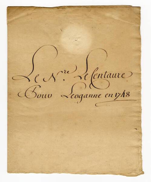 Première page du dossier relatif au voyage du navire "Le Centaure" vers Léogane en 1748.