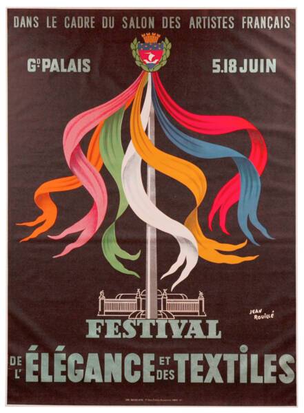 Festival de l'élégance et des textiles dans le cadre du salon des artistes français au Grand Palais, du 5 au 18 juin 1958.