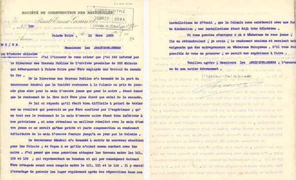 Lettre de l’ingénieur-chef de division aux administrateurs de SCB, 12 mars 1929.