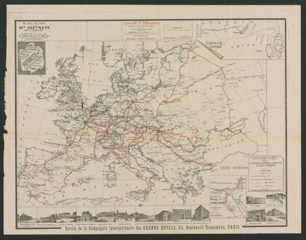 Carte du réseau de la Compagnie internationale des wagons-lits
