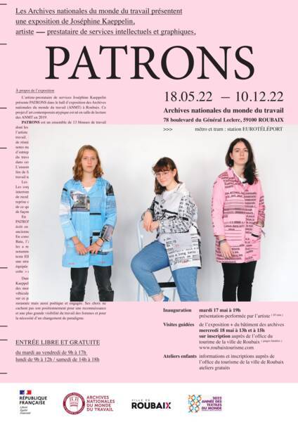 Affiche de l'exposition "PATRONS", 2022.